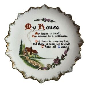 Vintage Mid Century Artmark Come In My House Poem Collectible Plate
